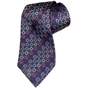 Hilditch & Key All Silk Tie ~ Purple & Pink Squares ~ Necktie